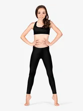 Icostumes Girls Leggings Lycra Gymnastics Dance Leggings Low Waist Dance Leggings Workout Fitness Legging Pants fashion girl leggings pure color ballet dance cute cat print children leggings soft comfort girls legging 3 6 years old