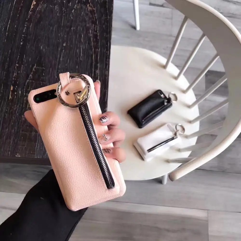 Чехол для iPhone Xs Xr Max корейский кошелек монет чехол из кожи личи кожаная сумка 7 8 Plus
