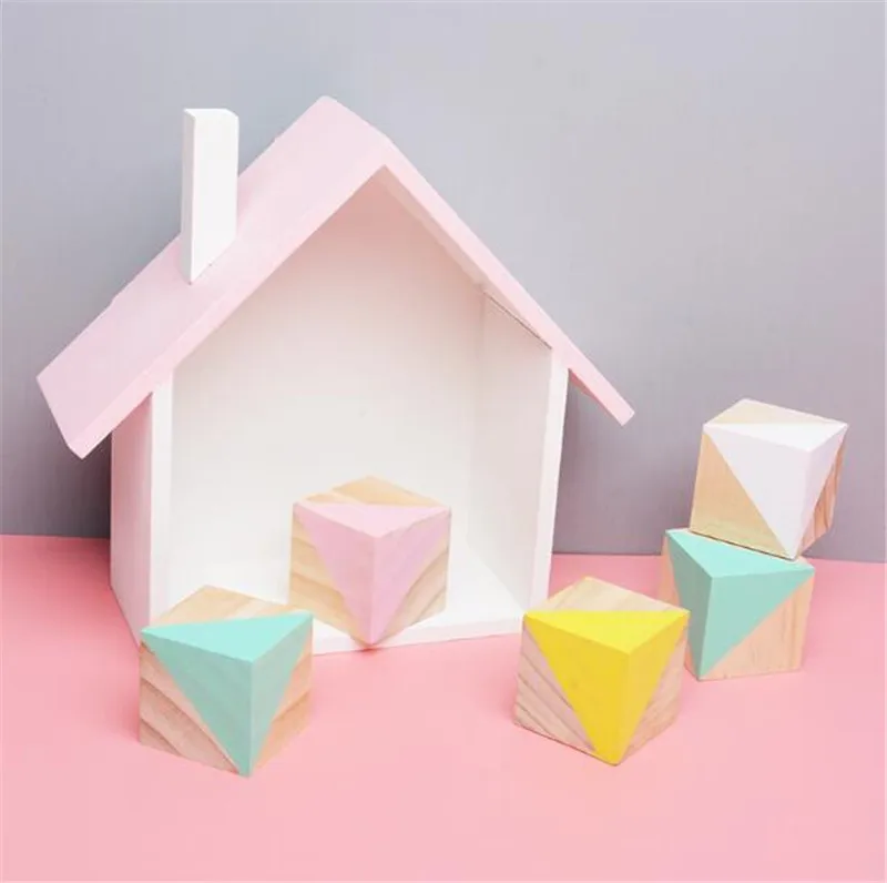 

Original wooden Glittering Block (5*5*5CM) Decoration for baby room decal thing baby room cute decorative