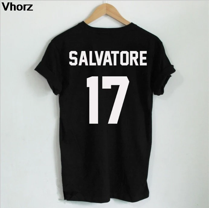 Повседневная футболка Сальваторе 17 год рождения Дневники вампира Мистик Фолс