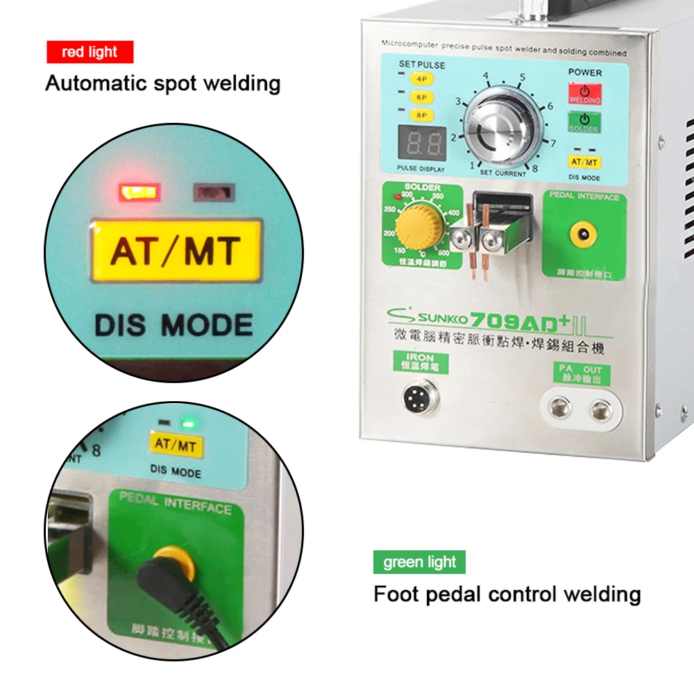 SUNKKO 709AD+ точечный сварщик 3.2KW Автоматическая точечная Импульсная Сварка машина постоянная температура паяльник ручка для литиевой батареи