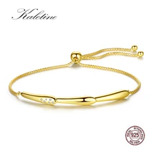 KALETINE, 925 пробы, серебряный, дыня, теннисные браслеты для женщин, прозрачный CZ браслет и браслет, роскошные ювелирные изделия, желтое золото, цепочка в коробке