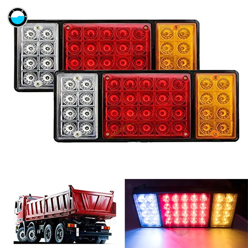 

2x Waterproof 36 LEDs 12V 24V Rear Brake Lamp Stop Turn Indicator For Isuzu Caravan Truck Camper Trailer.