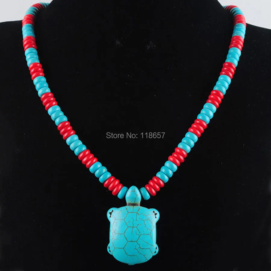 

Free shipping Fashion Jewelry Howlite Turtle Rondelle Beads Necklace Strand 18 Inches IF3105