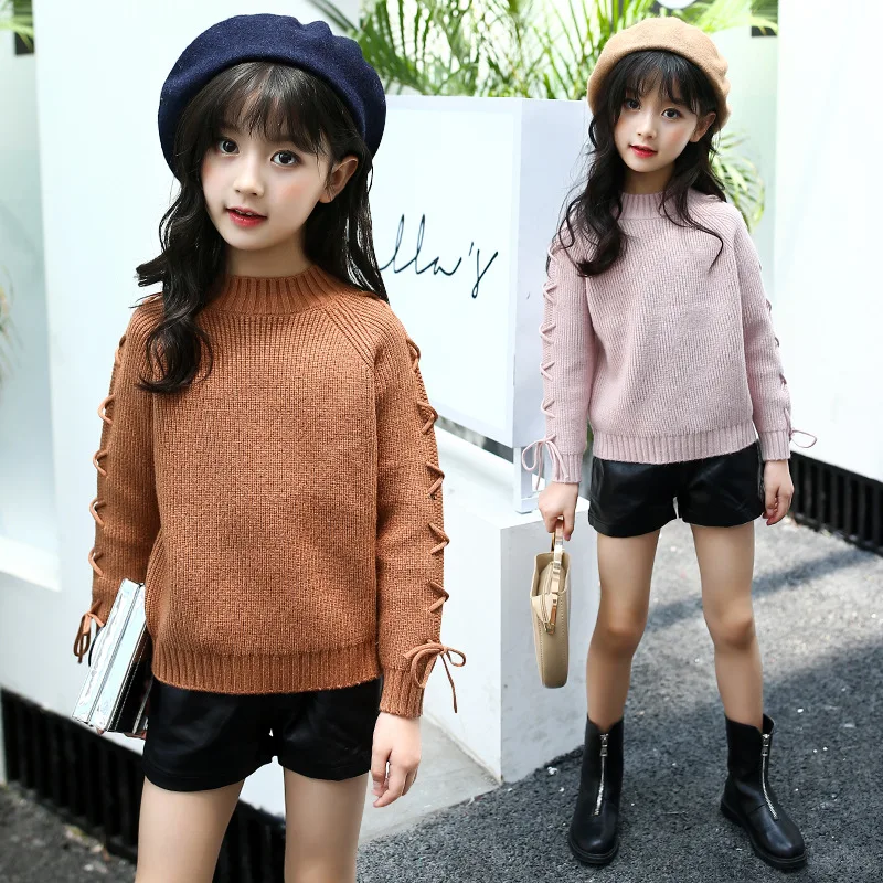 

Girls Princess Knitwear Sweaters Autumn Winter Children Clothing Outwear Long Sleeve Pullover girls Sweater for 5 6 8 10 12Year