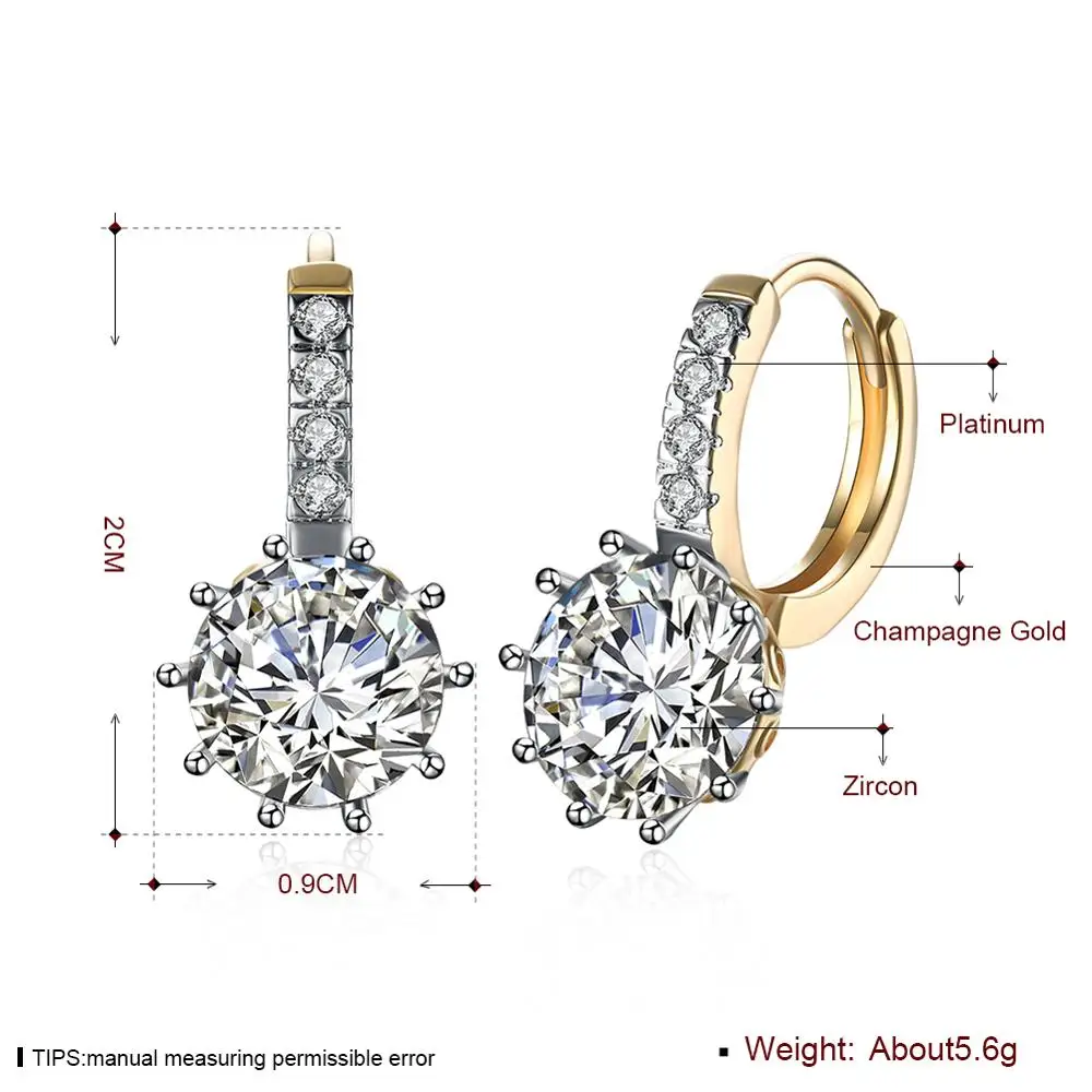Iced Out роскошный, цвета шампань, золотистый клип на& закручивающаяся задняя часть серьги белый фианит, циркон Романтический дизайнер женщин девушек ювелирные серьги в подарок