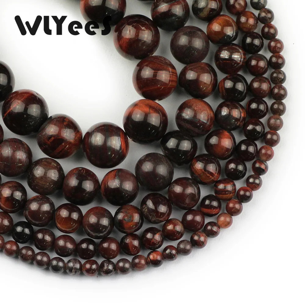 Круглые шарики WLYeeS 3A Red oX Tigers eye круглые свободные из натурального камня 4 6 8 10 12 мм браслет или ожерелье для