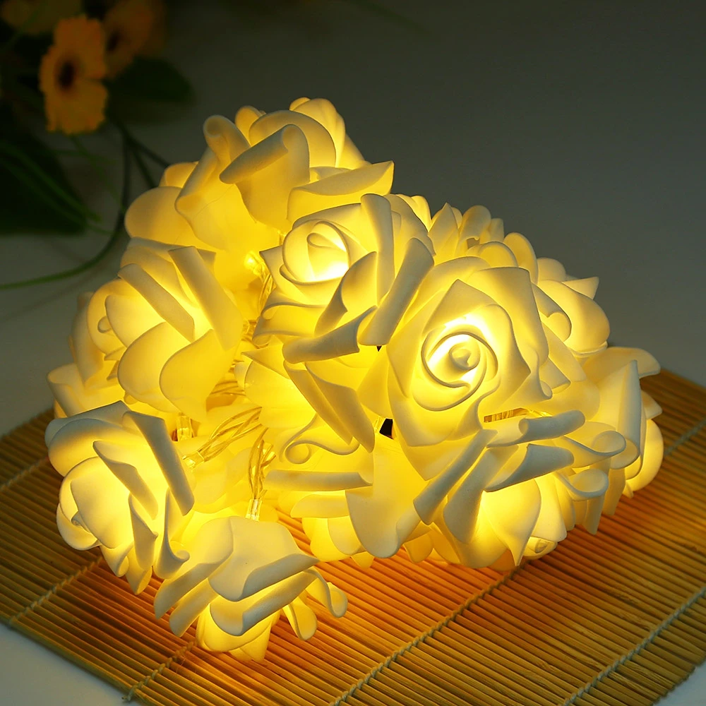 Lightme 20 LEDs Rose Flower Shape LED String Light Battery Power