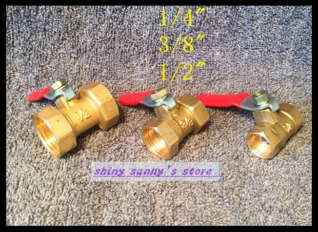 

2pcs/Lot 1/4" BSP Female Full Ports Connection Brass Thread Pipe Ball Valve
