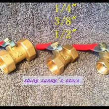 2 шт/лот 1/" BSP Женский полный порты соединение Латунь Резьба трубчатый клапан