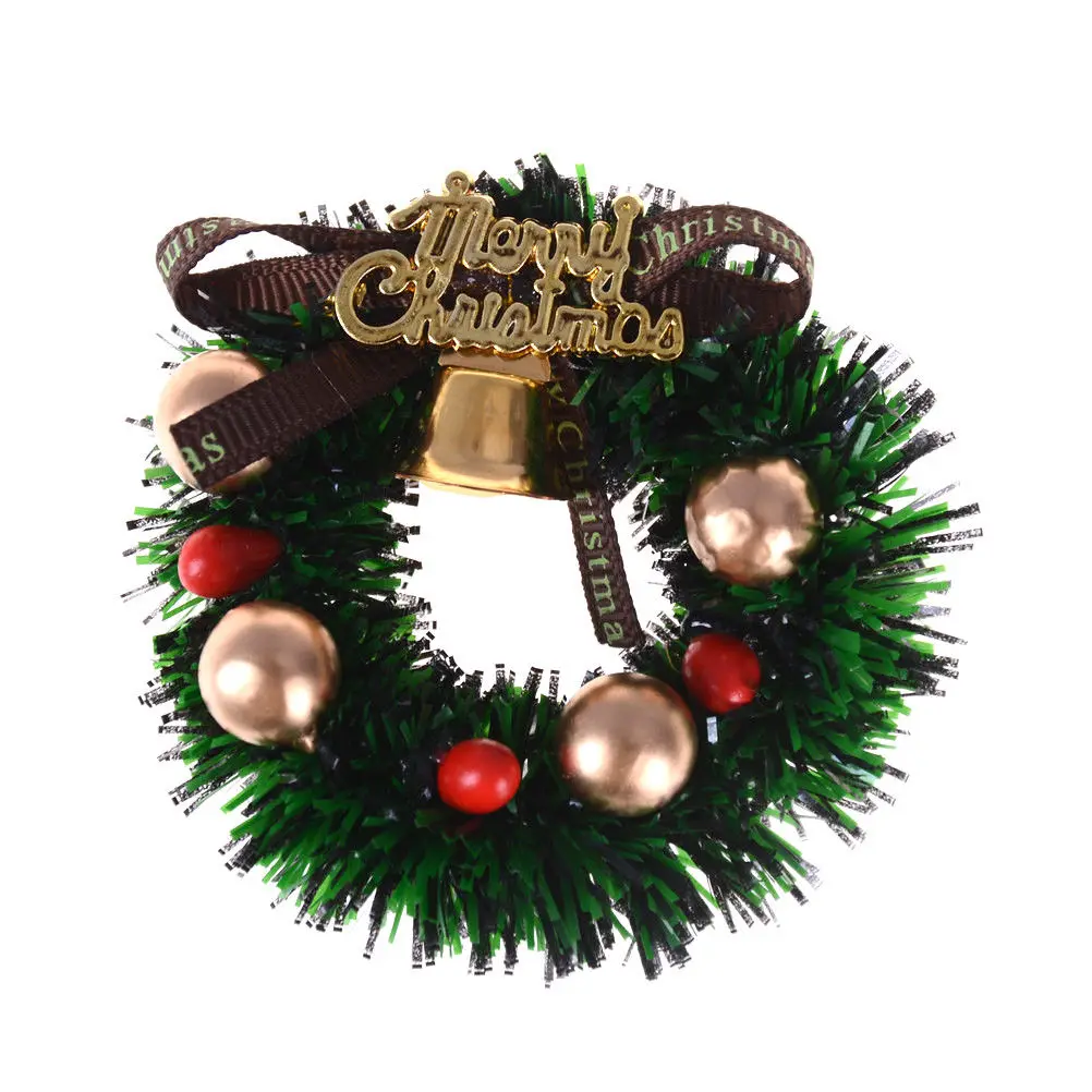 

1Pc 1:12 Scale Dollhouse mini Miniature Christmas Wreath Garland Christmas Ornaments