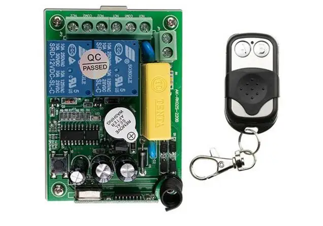 

AC220V 2CH 10A 2Channe Radio Remote Control Switch Receiver Metal Push Button Transmitter Learning Code