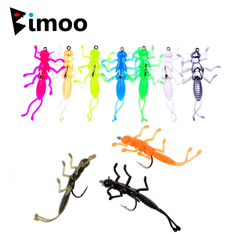 Bimoo 10 ⑤ упак. Stonefly Nymphs мухи для рыбной ловли приманка мягкая Crappie форель рыбалки 35