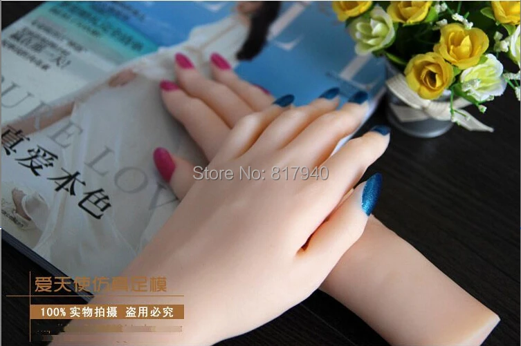 

new arrival!one pair realistic silicone female mannequin hands for ring&jewelry display ,Model Nail Art Hand