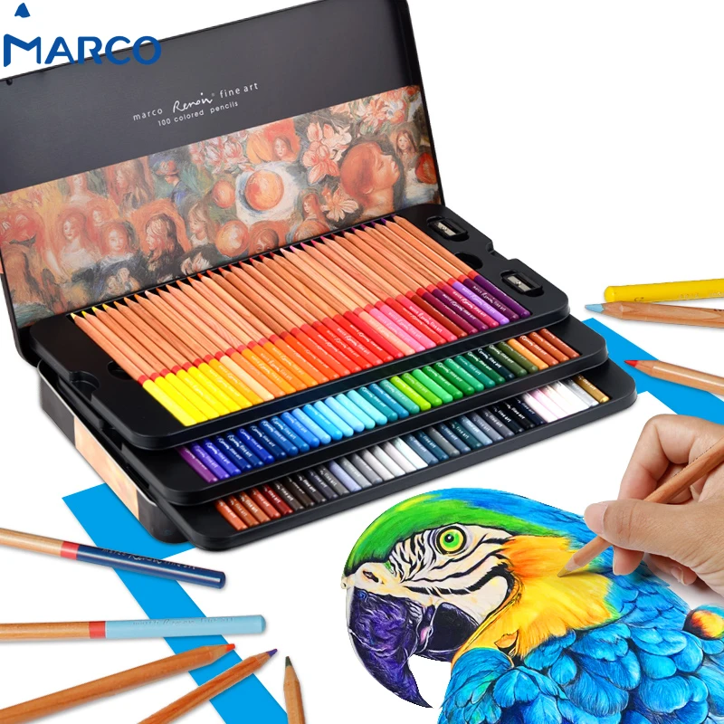 Marco 100 Color Pencils Professional Oily Lapis De Cor Profissional Colored For Drawing Sketch Set Art Supplies Free Shipping Lapis De Cor Profissional Colored Pencil Professional100 Colored Pencils Aliexpress