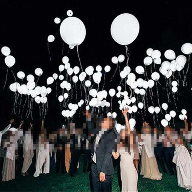 5 шт./лот 12 дюймов Белый светодиодный фонарик воздушные шары с подсветкой светодиодный воздушный шар свечение день рождения принадлежности Свадебные украшения