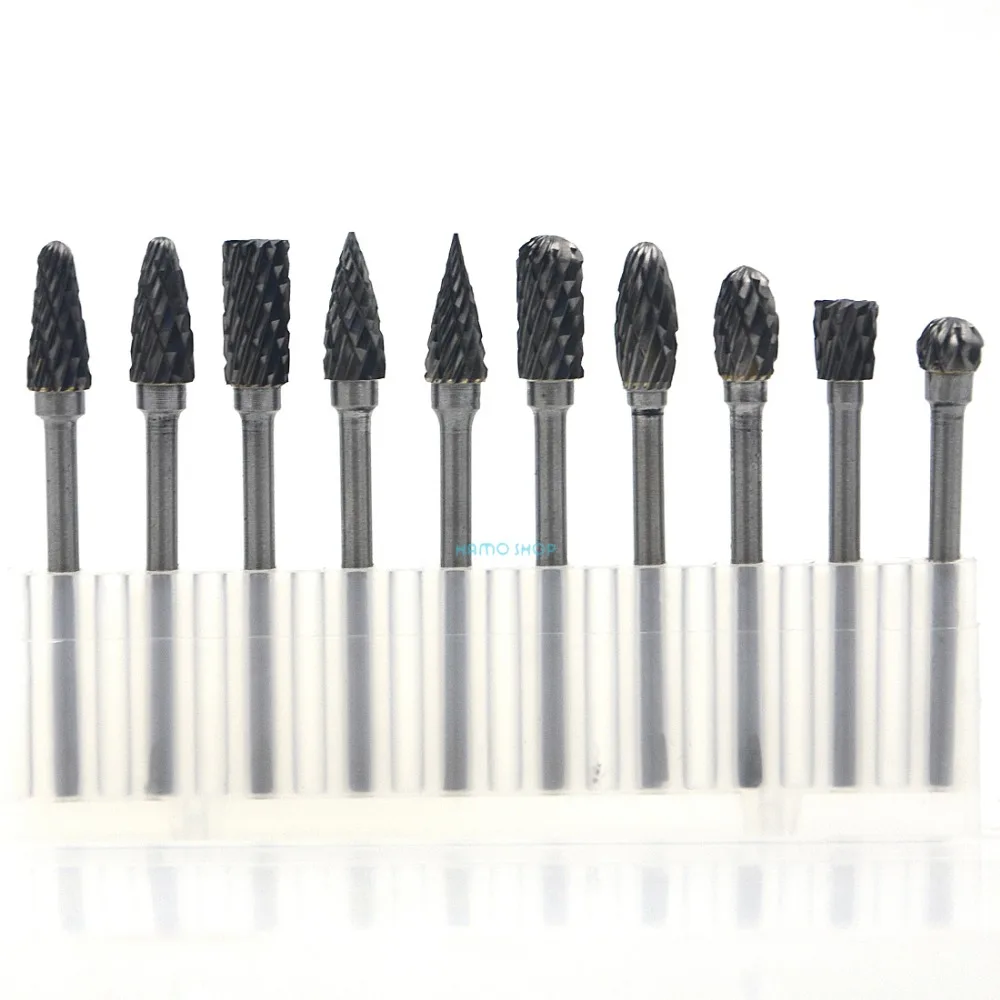 

1set (10pcs) 3x6mm Tungsten Carbide Rotary Burrs Cutter for Drill Die Grinder Bits