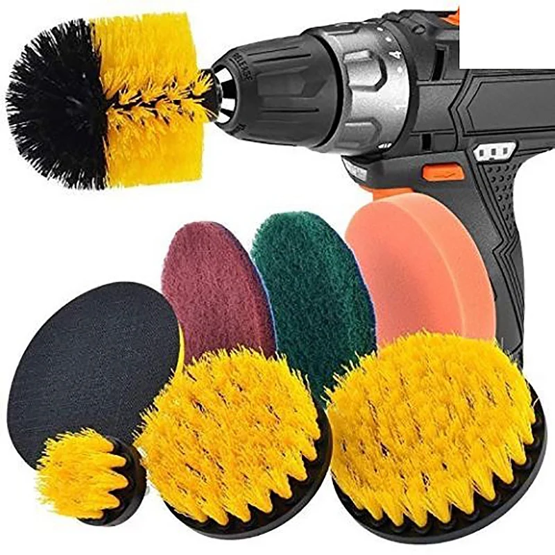 8-Pack Electric Drill Brush Cordless Drill Scrub Pads Grout Power Scrubber Cleaning Pool Brush Tub House Super Absorbent Car W