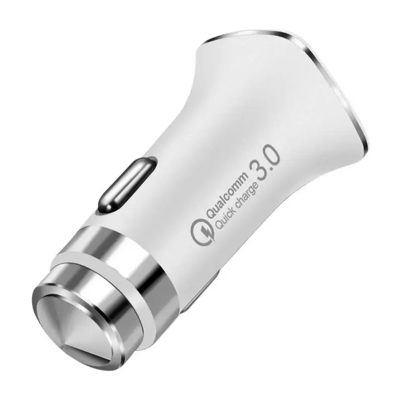 QC3.0 Быстрая зарядка из нержавеющей стали с одним USB автомобильным мобильным телефоном быстрое зарядное устройство - Название цвета: White