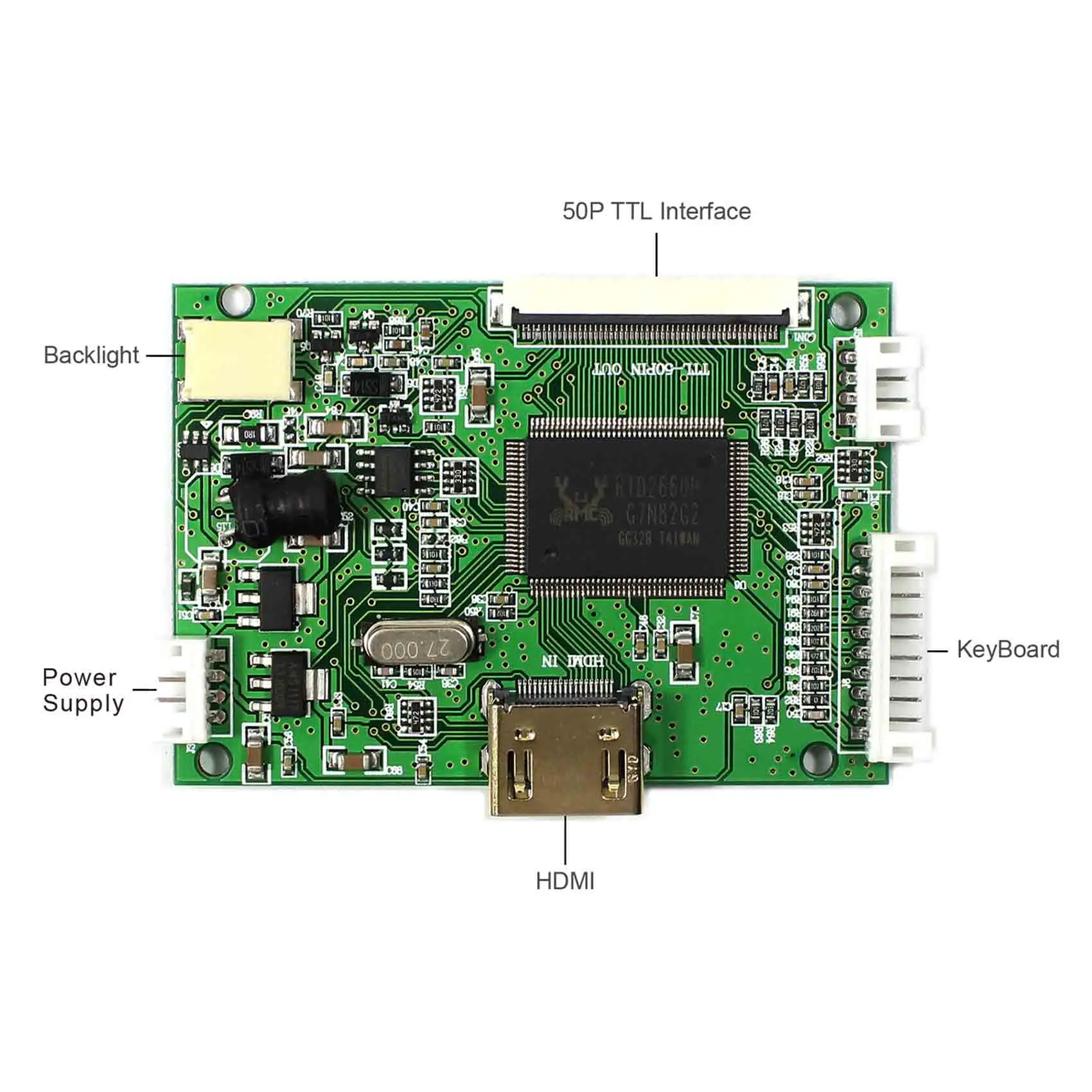 HD MI 입력 LCD 컨트롤러 보드, 7 인치 AT070TN90 800x480 LCD 화면