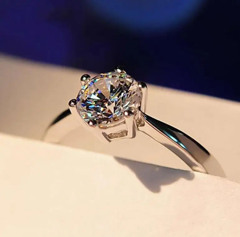 Производитель оптом шесть крапанов серебряное, Золотое кольцо австрийский Кристал из циркония кольцо Рождественский подарок для женщин Свадебные ювелирные кольца