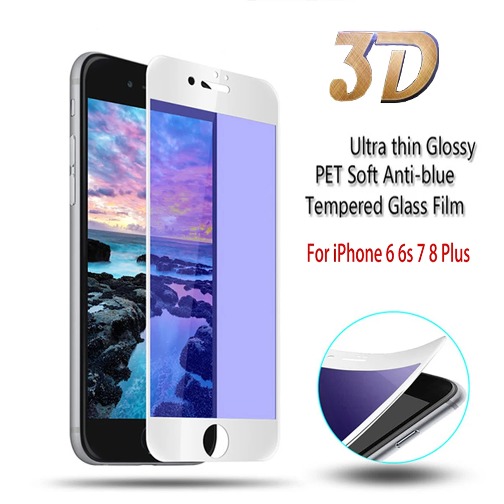 3D 9H Edge полное покрытие закаленное стекло для iPhone 7 6 S 8 X Plus Премиум протектор