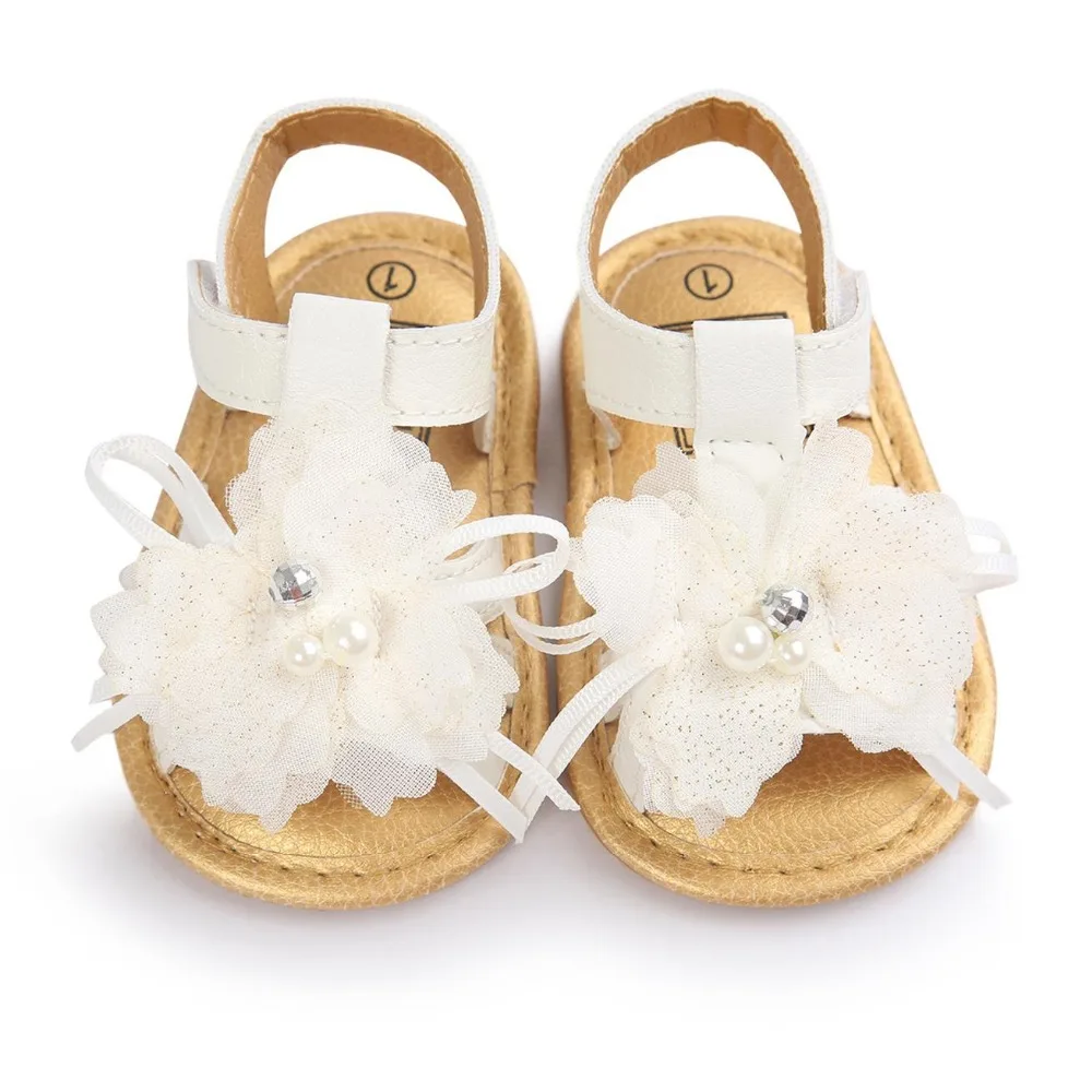 [Bosudhsou] r-54 для маленьких девочек белый цветок детская мягкая подошва принцессы Обувь летняя одежда для малышей Обувь сандалии детей Костюмы