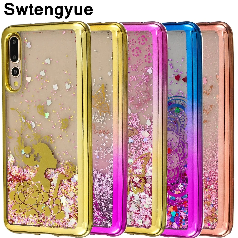 Покрытие Блеск Жидкость зыбучие пески чехол для Coque huawei P20 Pro Телефон задняя