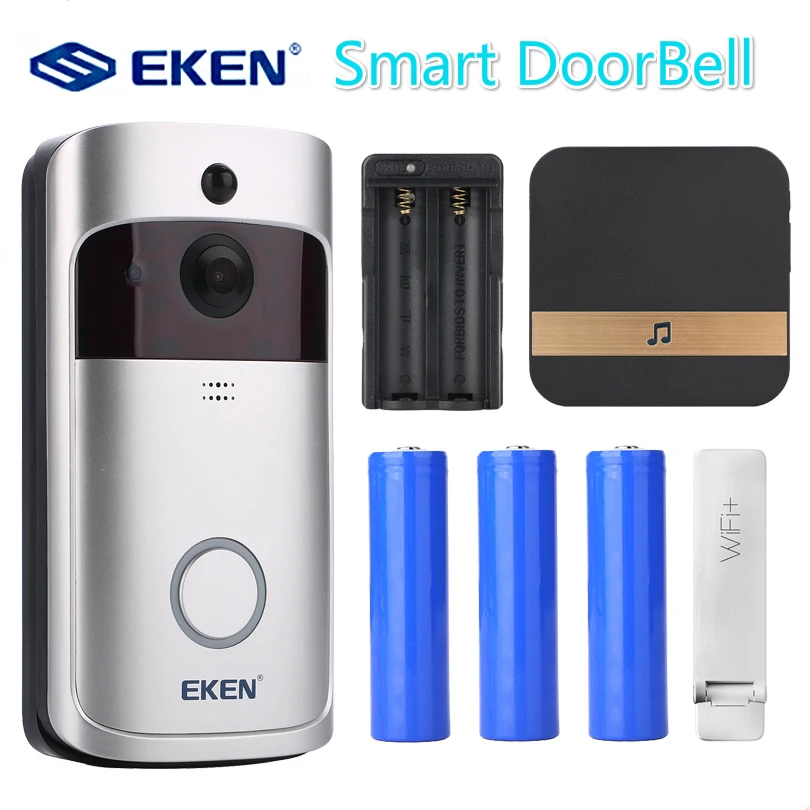 EKEN V5 Smart WiFi Video Doorbell Camera Visual Intercom with Chime Night vision IP Door Bell Wireless Home Security Camera