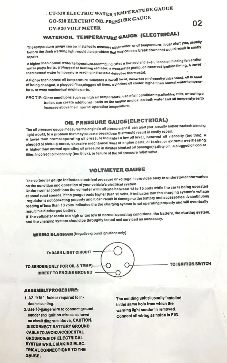 " 52 мм тройной Манометр Тахометр об/мин датчик температуры воды Датчик давления масла Температура воды авто автомобильный манометр YC100651