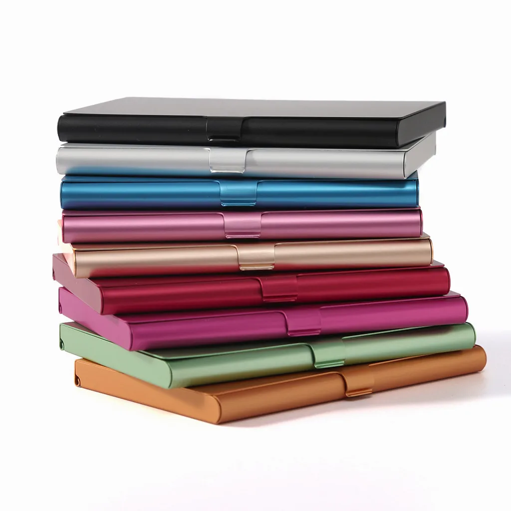 

Creative Business Credit Card Holder Metal Dedicated Antimagnetic Soft Leather Box Cover Multi Card Case Tarjetero Mujer