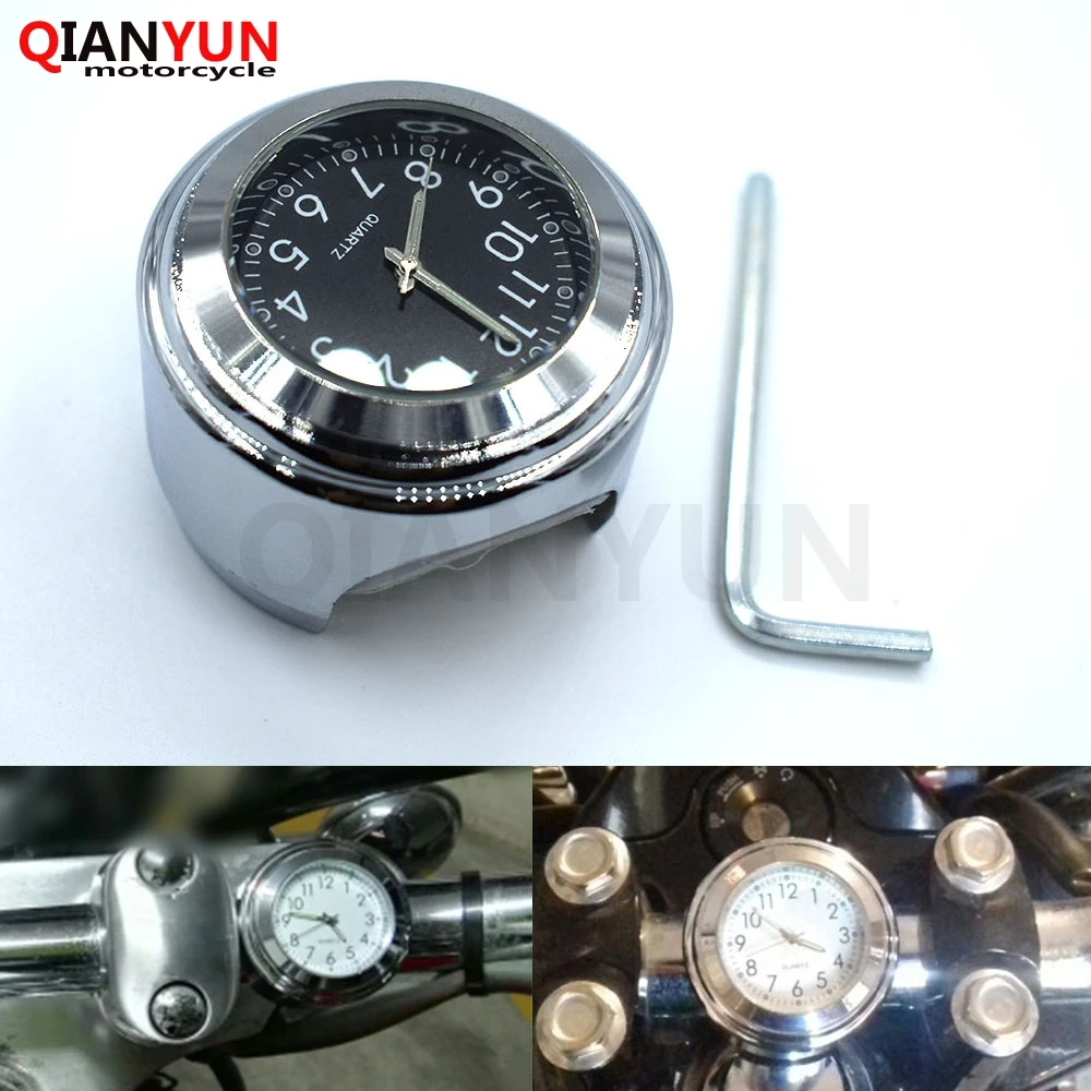 

22MM Adjustable Chrome Motorcycle Handlebar Mount Quartz Clock Watch Horologe Dial For DUCATI MONSTER 400 695 620/MTS S/S2R 800