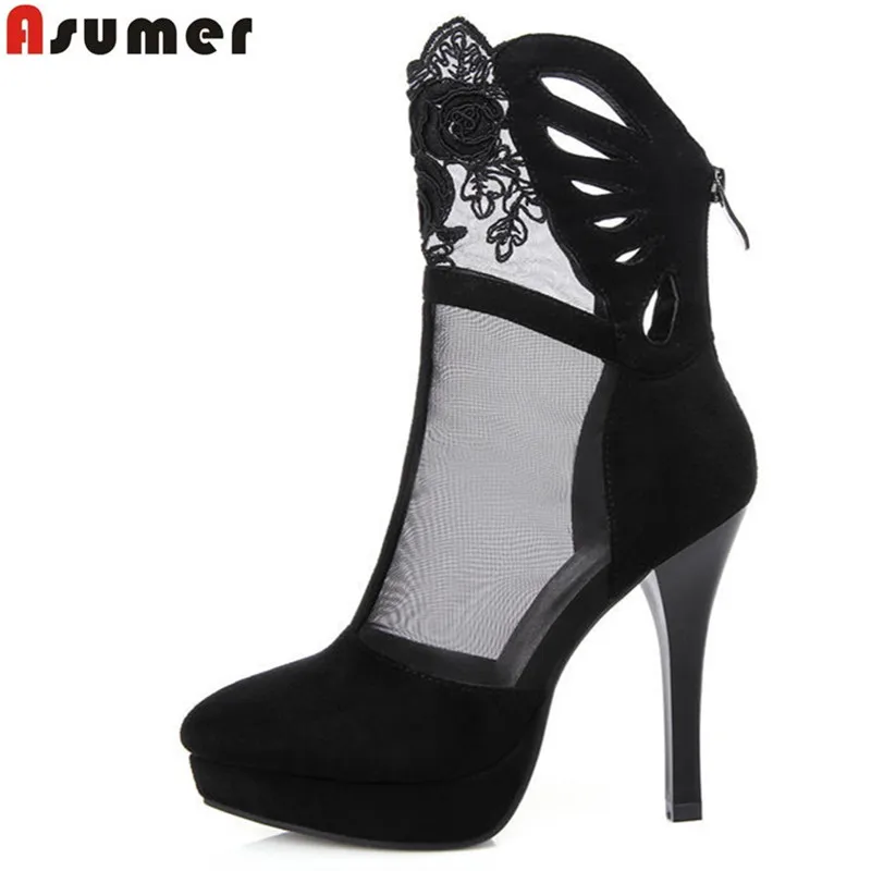 ASUMER 2018 spring summer new high quality women boots cut outs sexy