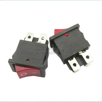 

40 pcs KCD1-104 red rocker switch 6A/250V 21x15mm 4 feet with lights