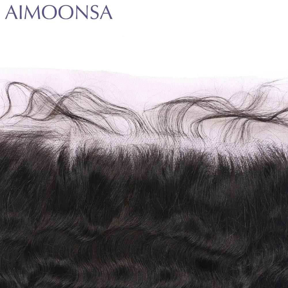 Deep Wave Brazilian Hair Frontal Lace Frontal Hair Remy Human Hair Free Shipping Natural Color 10\