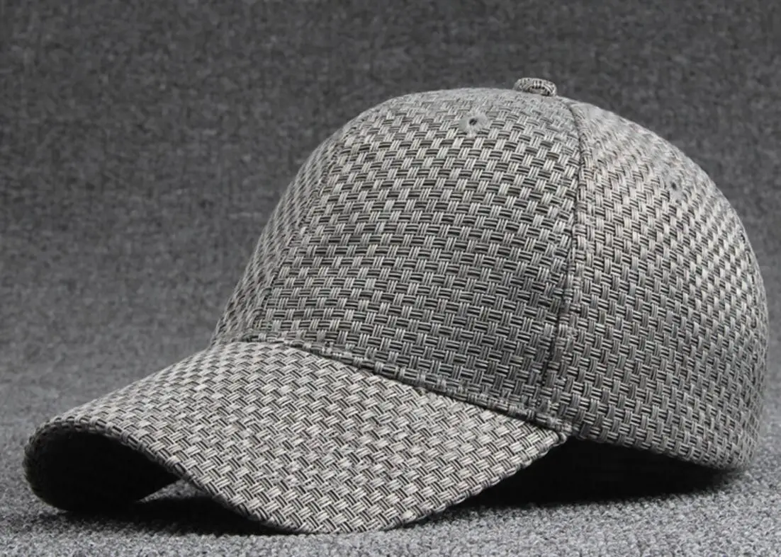 30pcs Brand Men Grey Woven Baseball Hat for Spring Summer Women Plain