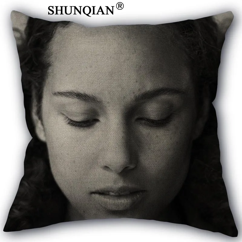 Pillowcase Алисия кейс наволочка льняное белье квадратном каблуке на молнии, накидка для подушки, уникальный дизайн по индивидуальному заказу свою фотографию размером 45*45 см с одной стороны - Цвет: Pillowcase