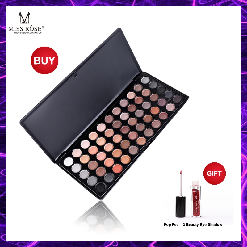 

New Waterproof Eye Shadow Palette MISS ROSE 55 Color Fashion Shimmer Glitter Eye Shadow Powder Matte Eyeshadow Cosmetic Makeup