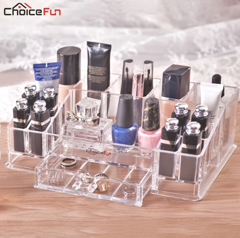CHOICE FUN Beauty Настольный 2 ящика большой пластиковый акрил макияж Organizador