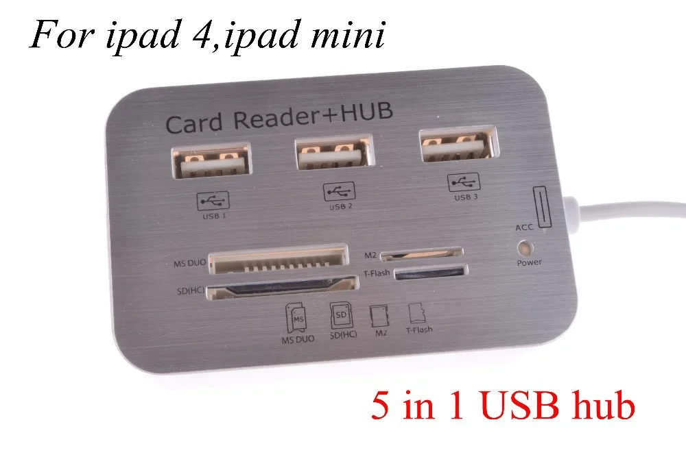 5in1HUBUSBSDCardReaderLightningCameraConnectionKitforiPad