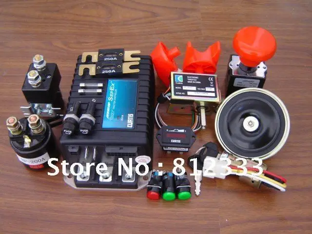 

Curtis 1243-4220 200A Controller Assembly Combo ACCESSORY PACKS 19 IN 1 CONTACTOR METER THROTTLE FUSE EMERGENCY SWITCH