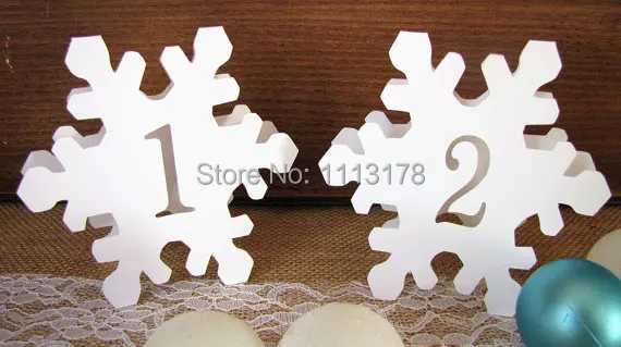 cheap Snowflake Table numbers winter wedding Baptism Decoration Romantic Event Favor Baby Shower Cutout Scrapbook | Дом и сад