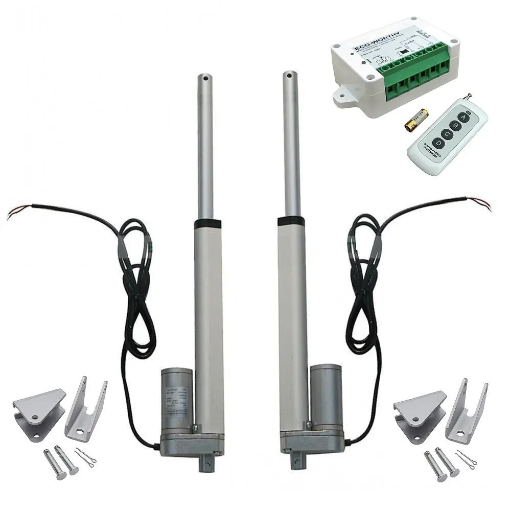 

2pcs 8 Inch 8'' Stroke Linear Actuator 330 Pound Max Lift DC 12V 200mm Motor Wireless Remote Controller Kit Mounting Brackets
