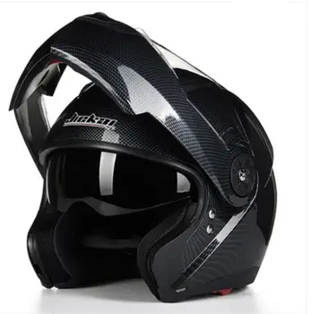 

carbon fiber line JIEKAI JK115 four seasons reduce wind safe hat Motorcycle helmet general full face double lens helmet