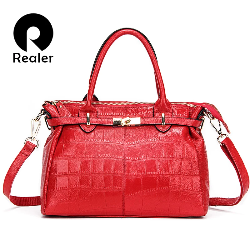 Buy REALER Brand genuine leather bags for women