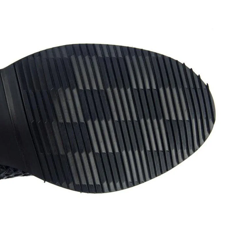 Size 34-46 New Fashion Women Knee High Boots Square heel Zipper Sexy Lace Mesh Boots Summer Cool Boots Breathable Women's Shoes