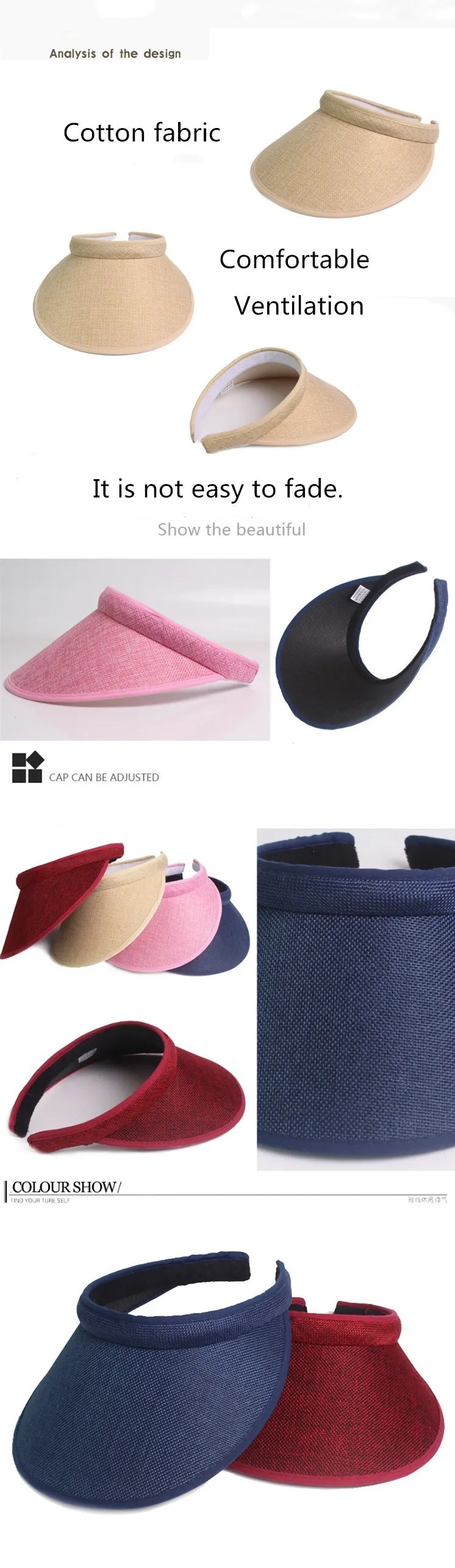 Женская летняя уличная пляжная модная кепка Sunhat солнцезащитные шляпы для женщин Chapeau Femme пустая крыша сплошной цвет Sunhat