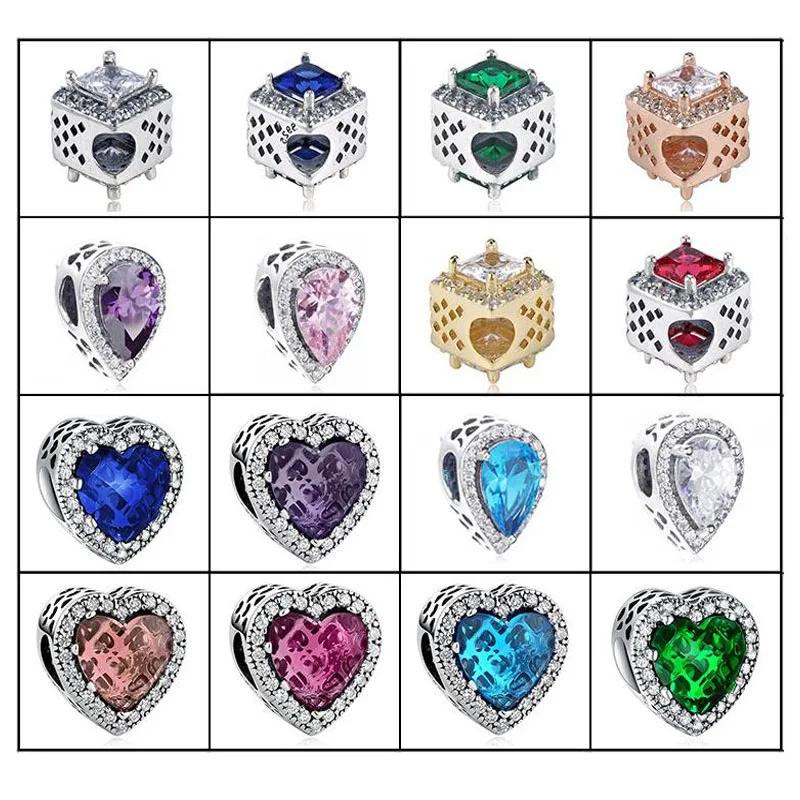 

2018 Original 925 Sterling Silver Charms beads DIY Beads Bracelets Jewelry for Valentine's Day women good qulity