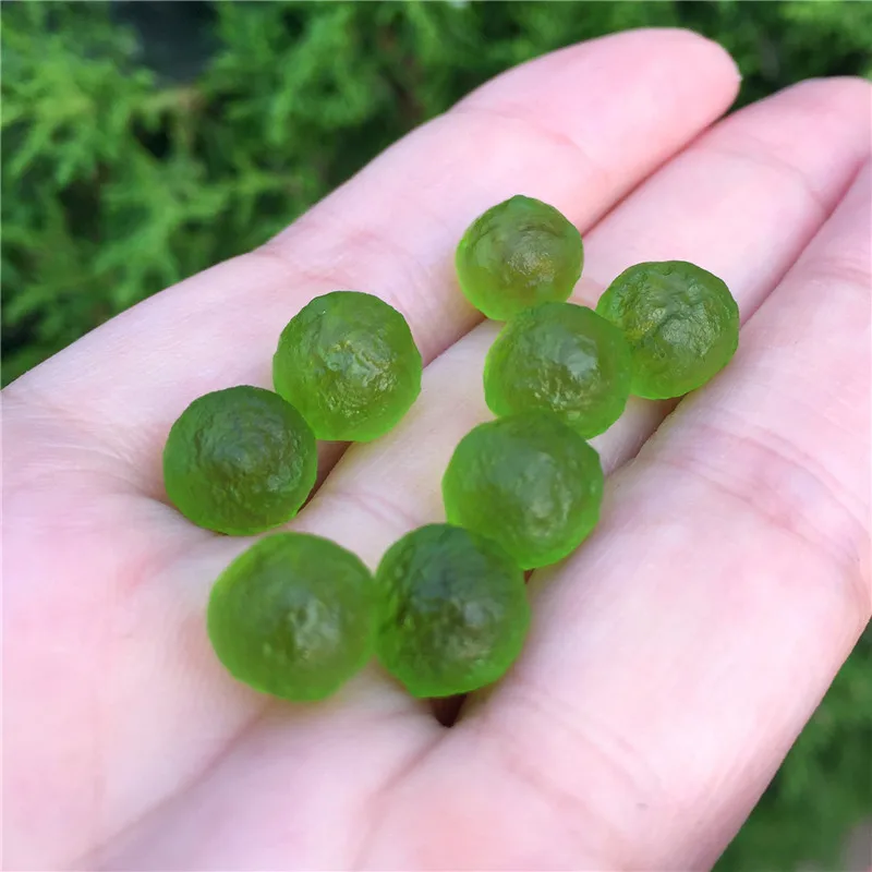 

8PCS Moldavite Czech Meteorite Impact Glass Beads Natural Rough Stone Crystal Energy Stone