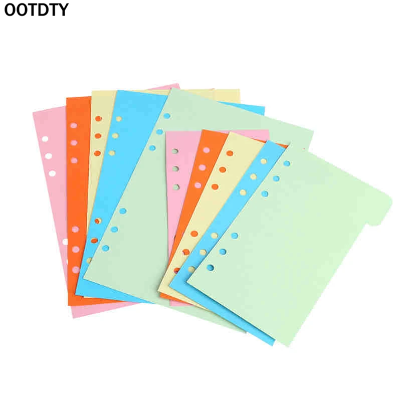 

5Pcs Color Separated Page Scratch Pad Refills 6 Hole Blank Colorful Paper for A5 A6 Loose Leaf Binder Notebook